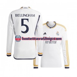 Miehet Real Madrid Jude Bellingham 5 2023-2024 Pitkähihainen Fanipaita ,Koti