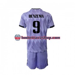 Lapset Real Madrid Karim Benzema 9 2022-2023 Lyhythihainen Fanipaita ,Vieras