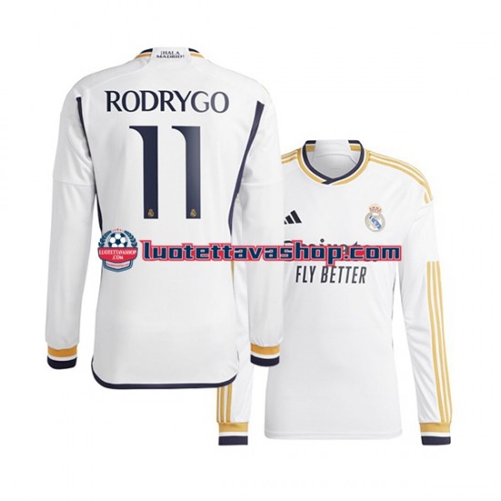 Miehet Real Madrid Rodrygo Goes 11 2023-2024 Pitkähihainen Fanipaita ,Koti