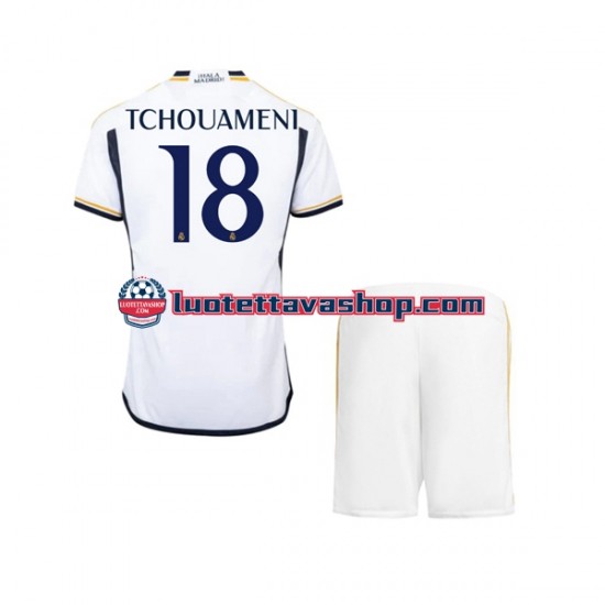 Lapset Real Madrid TCHOUAMENI 18 2023-2024 Lyhythihainen Fanipaita ,Koti