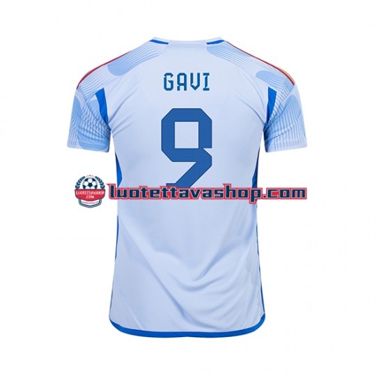 Miehet Espanja Gavi 9 World Cup 2022 Lyhythihainen Fanipaita ,Vieras