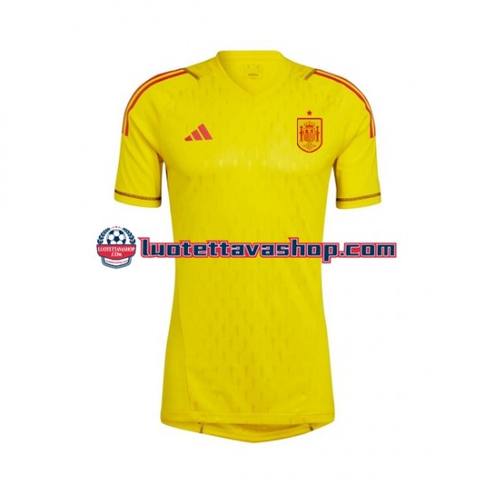 Miehet Espanja Maalivahdin 2022-2023 Lyhythihainen Fanipaita ,Vieras