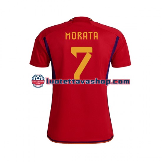 Miehet Espanja MORATA 7 World Cup 2022 Lyhythihainen Fanipaita ,Koti