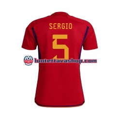 Miehet Espanja SERGIO BUSQUETS 5 World Cup 2022 Lyhythihainen Fanipaita ,Koti