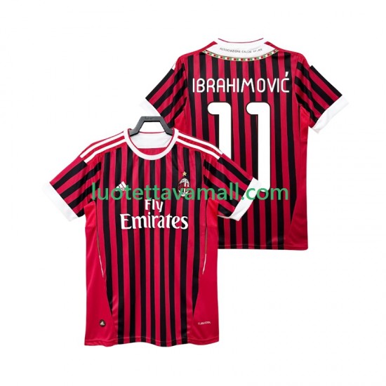 Miehet AC Milan Zlatan IBRAHIMOVIC 11 Retro 2011 2012 Lyhythihainen Fanipaita ,Koti