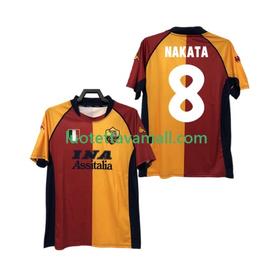 Miehet AS Roma AKATA 8 Retro 2000-2001 Lyhythihainen Fanipaita ,Koti