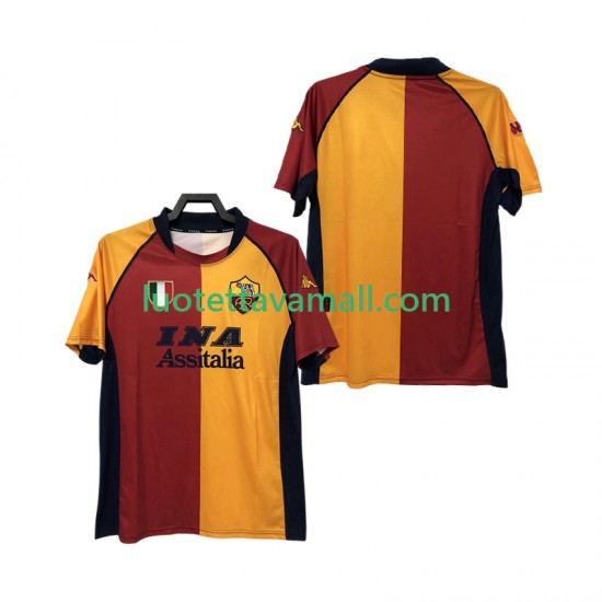 Miehet AS Roma Retro 2000-2001 Lyhythihainen Fanipaita ,Koti