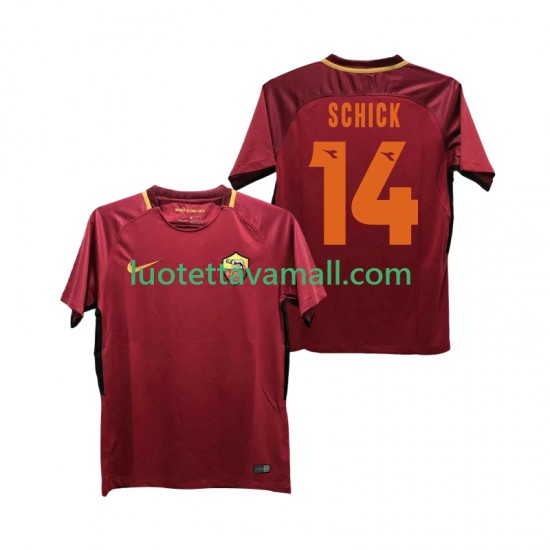 Miehet AS Roma SCHICK 14 Retro 2017-2018 Lyhythihainen Fanipaita ,Koti