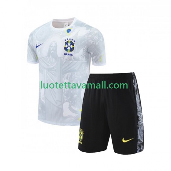 Lapset Brasilia JESUS Football Shirts 2024-2025 Valkoinen Lyhythihainen ,Koti