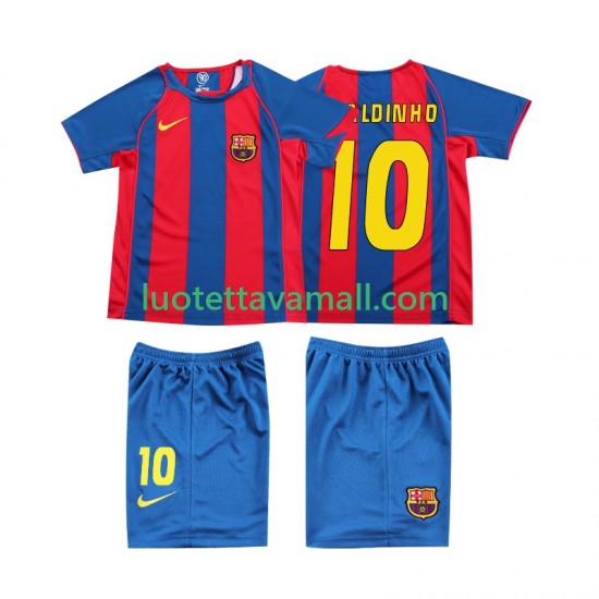Lapset FC Barcelona RONALDINHO 10 Retro 2004 Lyhythihainen Fanipaita ,Koti