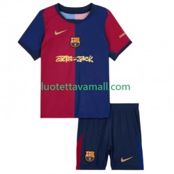 Lapset FC Barcelona TRAVIS SCOTT 2024-2025 Lyhythihainen Fanipaita ,Koti