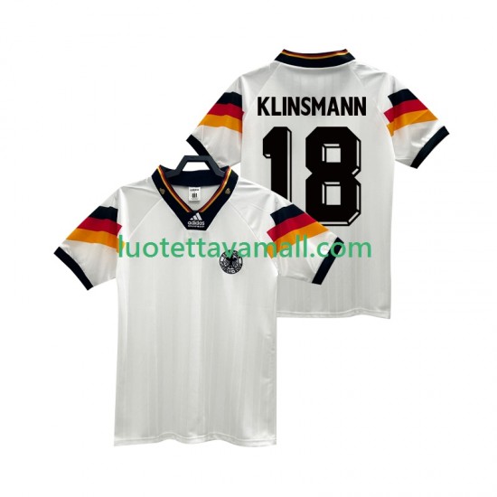 Miehet Saksa KLINSMANN 18 Retro 1992 Lyhythihainen Fanipaita ,Koti
