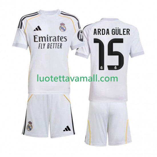 Lapset Real Madrid Arda Guler 15 2025-2026 Lyhythihainen Fanipaita ,Koti
