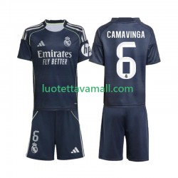 Lapset Real Madrid Camavinga 6 2025-2026 Lyhythihainen Fanipaita ,Vieras