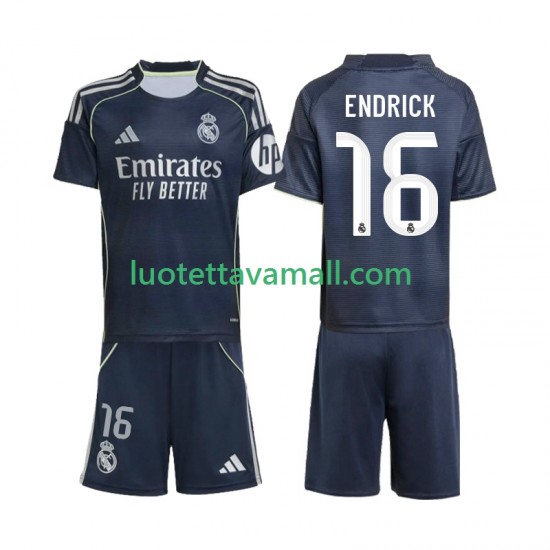 Lapset Real Madrid Endrick 16 2025-2026 Lyhythihainen Fanipaita ,Vieras