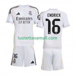 Lapset Real Madrid Endrick 16 2025-2026 Lyhythihainen Fanipaita ,Koti