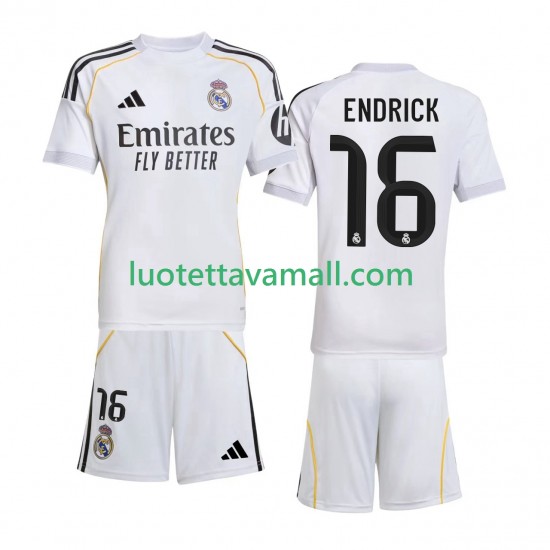 Lapset Real Madrid Endrick 16 2025-2026 Lyhythihainen Fanipaita ,Koti