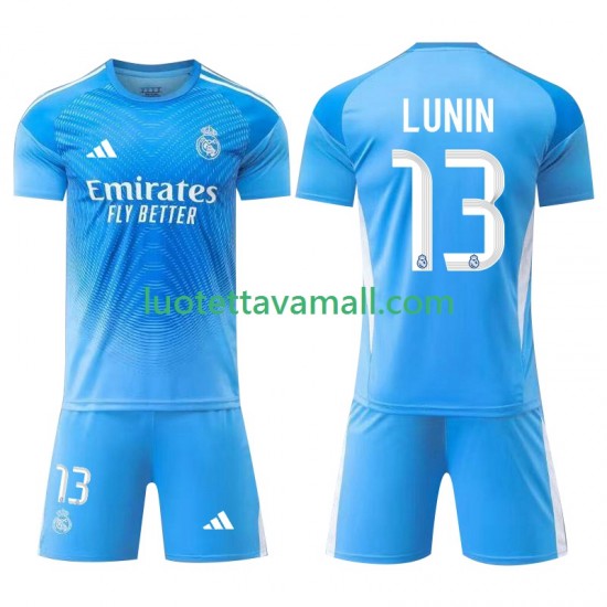 Lapset Real Madrid Maalivahdin Andriy Lunin 13 2025-2026 Lyhythihainen Fanipaita ,Koti