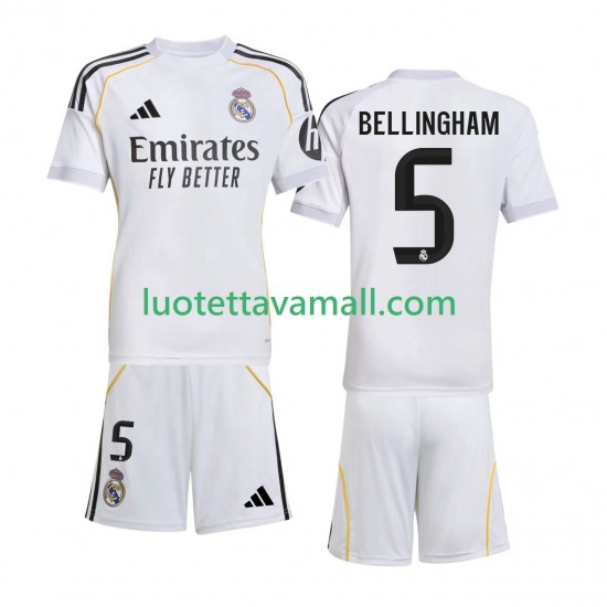 Lapset Real Madrid Jude Bellingham 5 2025-2026 Lyhythihainen Fanipaita ,Koti