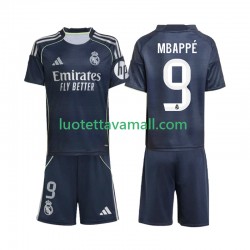 Lapset Real Madrid Kylian Mbappe 9 2025-2026 Lyhythihainen Fanipaita ,Vieras