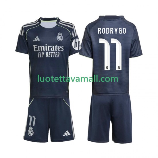 Lapset Real Madrid Rodrygo 11 2025-2026 Lyhythihainen Fanipaita ,Vieras