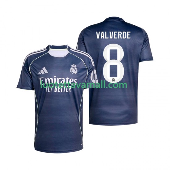 Miehet Real Madrid Valverde 8 2025-2026 Lyhythihainen Fanipaita ,Vieras