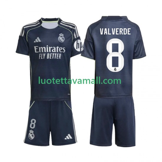 Lapset Real Madrid Valverde 8 2025-2026 Lyhythihainen Fanipaita ,Vieras