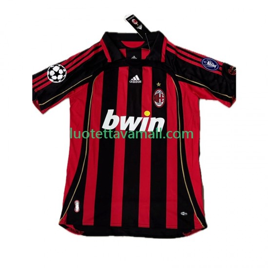 Miehet AC Milan KAKA 8 Retro 2006-2007 Lyhythihainen Fanipaita ,Koti