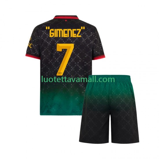 Lapset AC Milan Santiago Gimenez 7 2024-2025 Lyhythihainen Fanipaita ,Neljäs