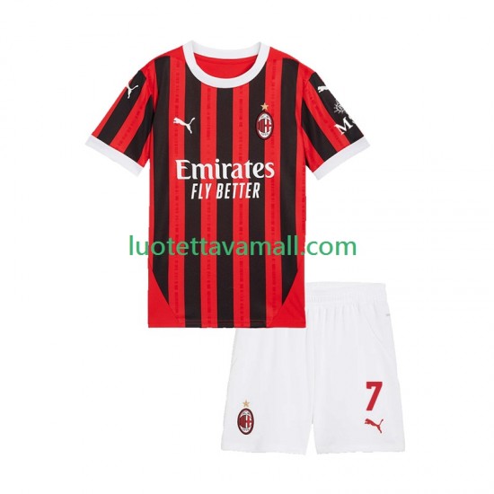 Lapset AC Milan Santiago Gimenez 7 2024-2025 Lyhythihainen Fanipaita ,Koti