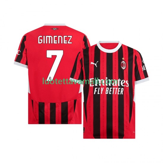 Miehet AC Milan Santiago Gimenez 7 2024-2025 Lyhythihainen Fanipaita ,Koti