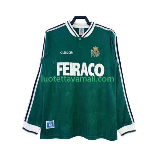 Miehet Deportivo de La Coruna Retro 1999 Pitkähihainen Fanipaita ,Vieras