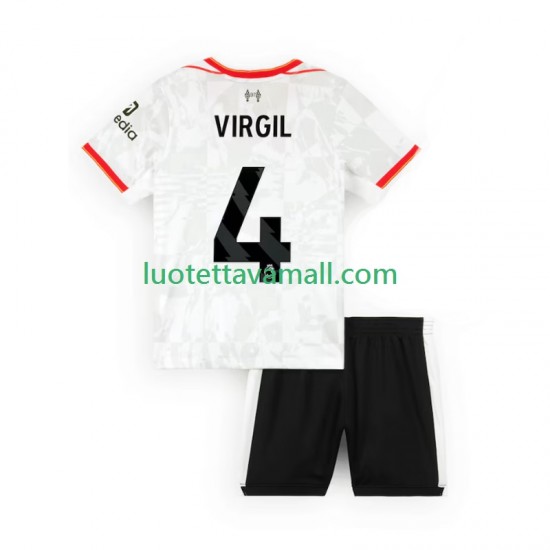 Lapset Liverpool VIRGIL 4 2024-2025 Lyhythihainen Fanipaita ,Kolmas