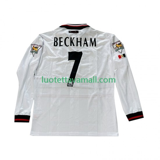 Miehet Manchester United Beckham 7 Retro 1998-1999 Pitkähihainen Fanipaita ,Vieras