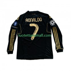 Miehet Real Madrid Cristiano Ronaldo 7 2011-2012 Pitkähihainen Fanipaita ,Vieras