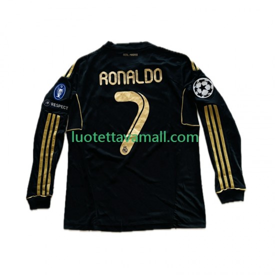 Miehet Real Madrid Cristiano Ronaldo 7 2011-2012 Pitkähihainen Fanipaita ,Vieras