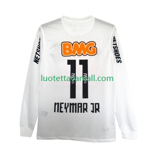 Miehet Santos Neymar JR 11 Retro 2011-2012 Pitkähihainen Fanipaita ,Koti