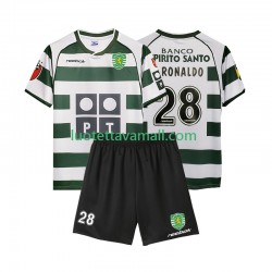 Lapset Sporting CP Cristiano Ronaldo 28 Retro 2001 2003 Lyhythihainen Fanipaita ,Koti
