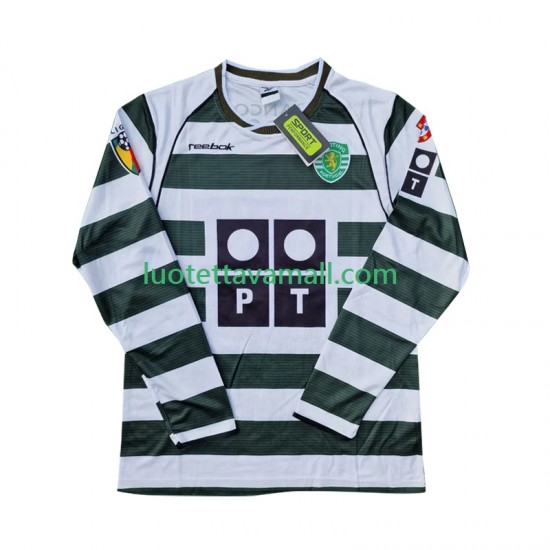 Miehet Sporting CP Retro 2001 2003 Pitkähihainen Fanipaita ,Koti
