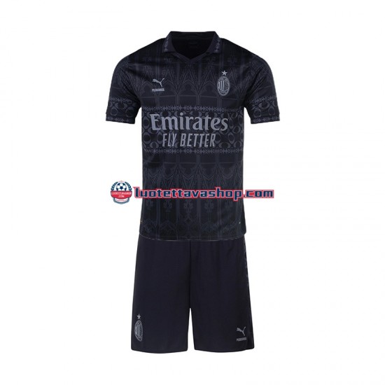 Lapset AC Milan 2023-2024 Musta Lyhythihainen Fanipaita ,Neljäs