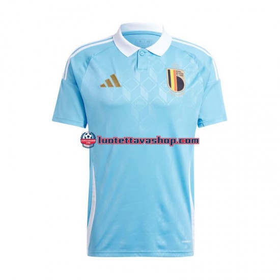 Miehet Belgia Euro 2024 Sininen Lyhythihainen Fanipaita ,Vieras