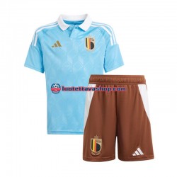 Lapset Belgia Euro 2024 Sininen Lyhythihainen Fanipaita ,Vieras