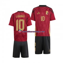 Lapset Belgia Romelu Lukaku 10 Euro 2024 Punainen Lyhythihainen Fanipaita ,Koti
