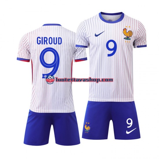 Lapset Ranska Olivier Giroud 9 Euro 2024 Valkoinen Lyhythihainen Fanipaita ,Vieras