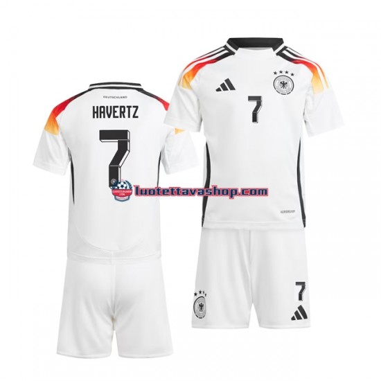 Lapset Saksa Havertz 7 Euro 2024 Valkoinen Lyhythihainen Fanipaita ,Koti