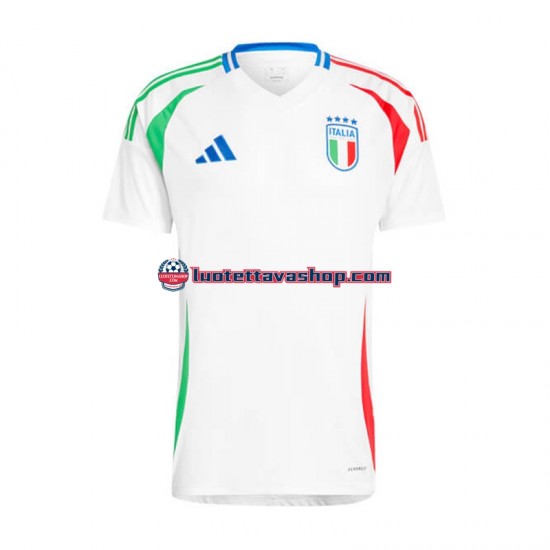 Miehet Italia Euro 2024 Valkoinen Lyhythihainen Fanipaita ,Vieras
