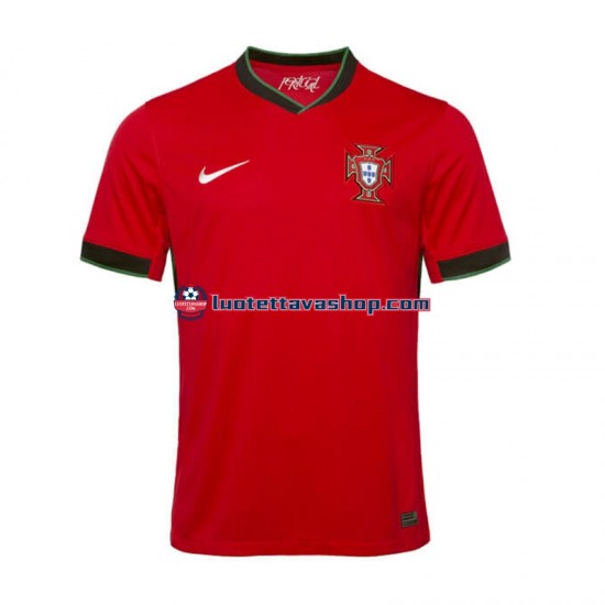 Miehet Portugali Euro 2024 Punainen Lyhythihainen Fanipaita ,Koti