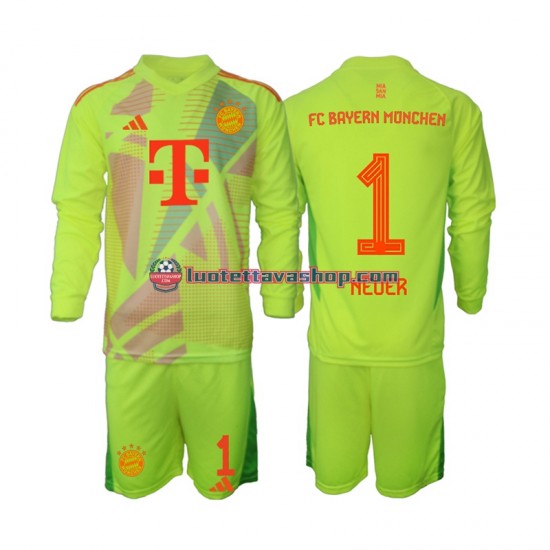 Lapset FC Bayern München Maalivahdin Manuel Neuer 1 2024-2025 Pitkähihainen Fanipaita ,Koti