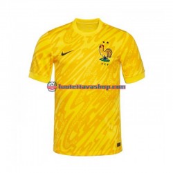 Miehet Ranska Maalivahdin Euro 2024 Keltainen Lyhythihainen Fanipaita ,Koti