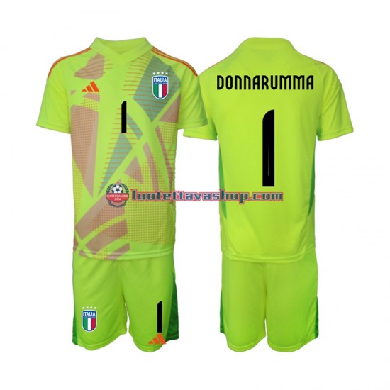 Lapset Italia Maalivahdin Donnarumma 1 Euro 2024 Lyhythihainen Fanipaita ,Koti